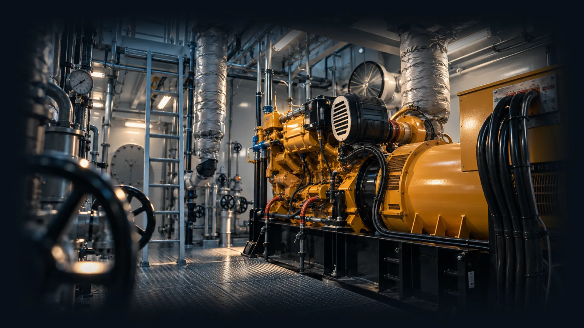 Lugano Hybrid Engine Room | V-Shipping Hybrid engine room on Lugano inland tanker project by V-Shipping