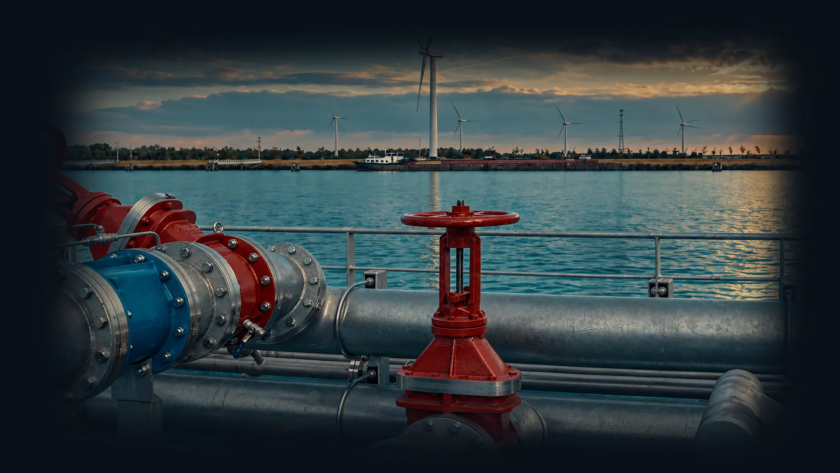 Pollux Heated Cargo Piping and Valves | V-Shipping Heated cargo piping and valve systems aboard the Pollux inland tanker